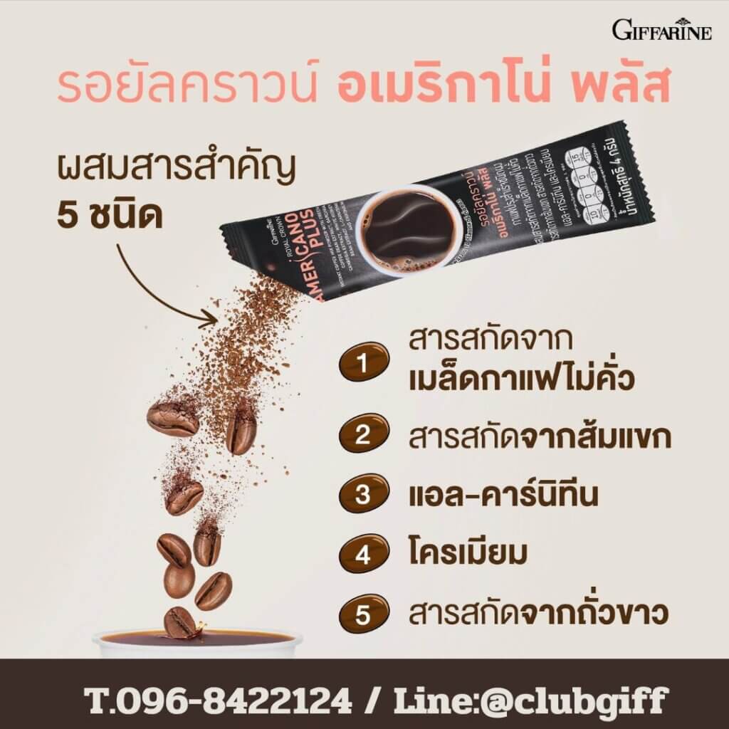 กาแฟกิฟฟารีน,รอยังคราวน์ อเมริกาโน่ พลัส