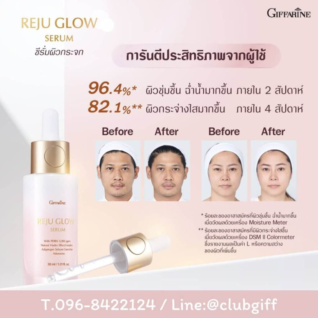 กิฟฟารีน รีจู โกลว์ ซีรั่ม ,Giffarine Reju Glow,ซีรั่มผิวกระจก